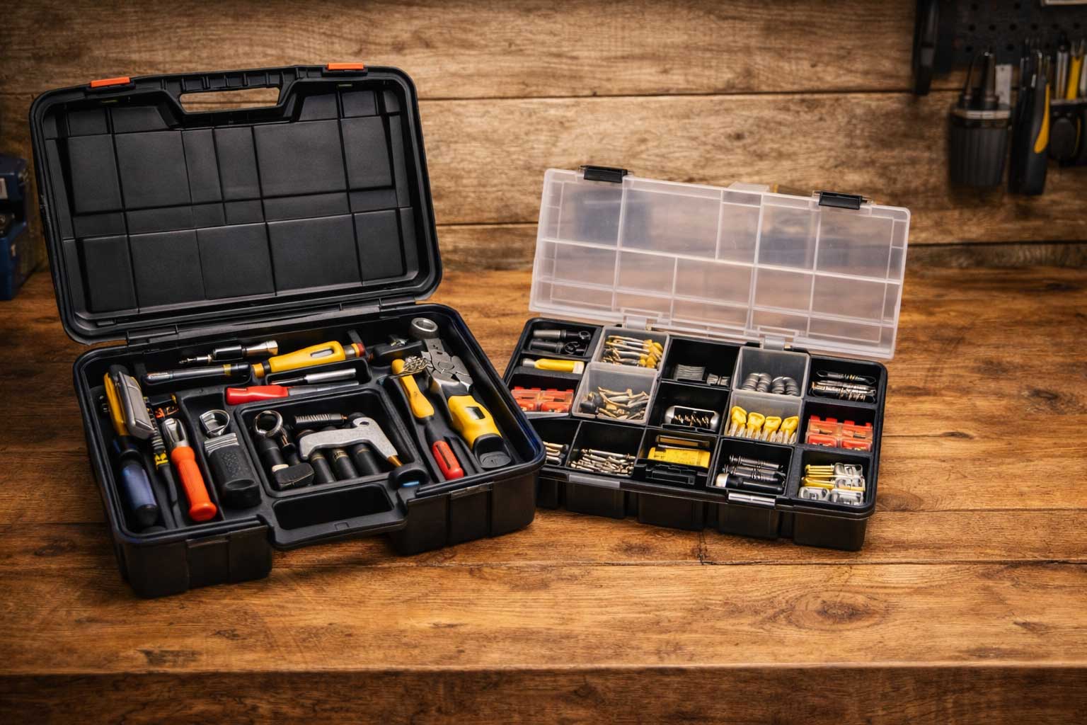 Einfacher Werkzeugkoffer und Sortimentsboxen für Einsteiger