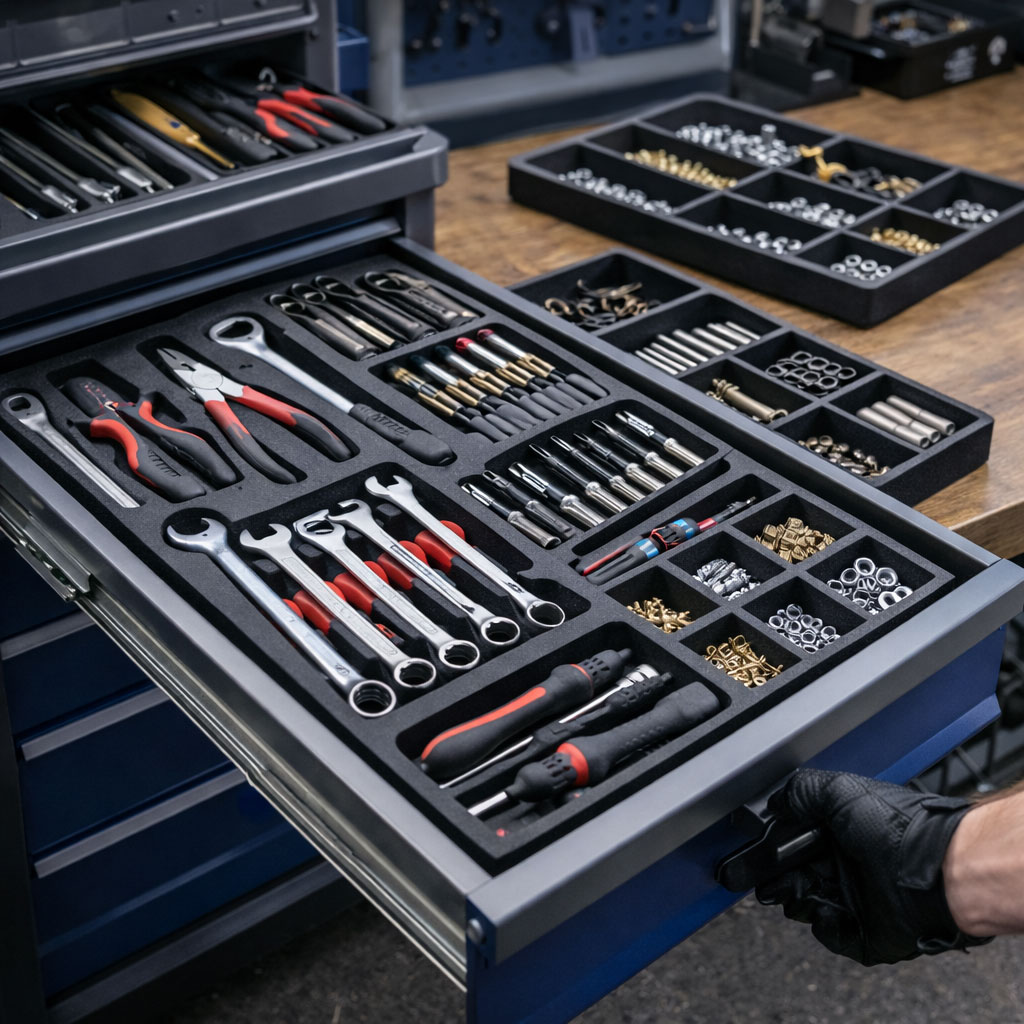 Schubladeneinsatz für Werkzeugorganisation