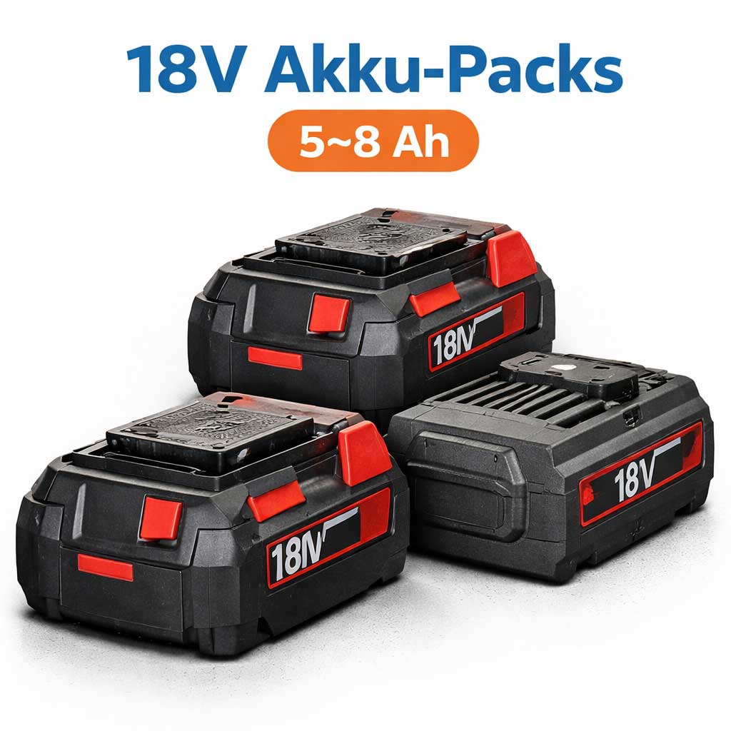 18V Akku-Packs mit hoher Kapazität für mobile Einsätze