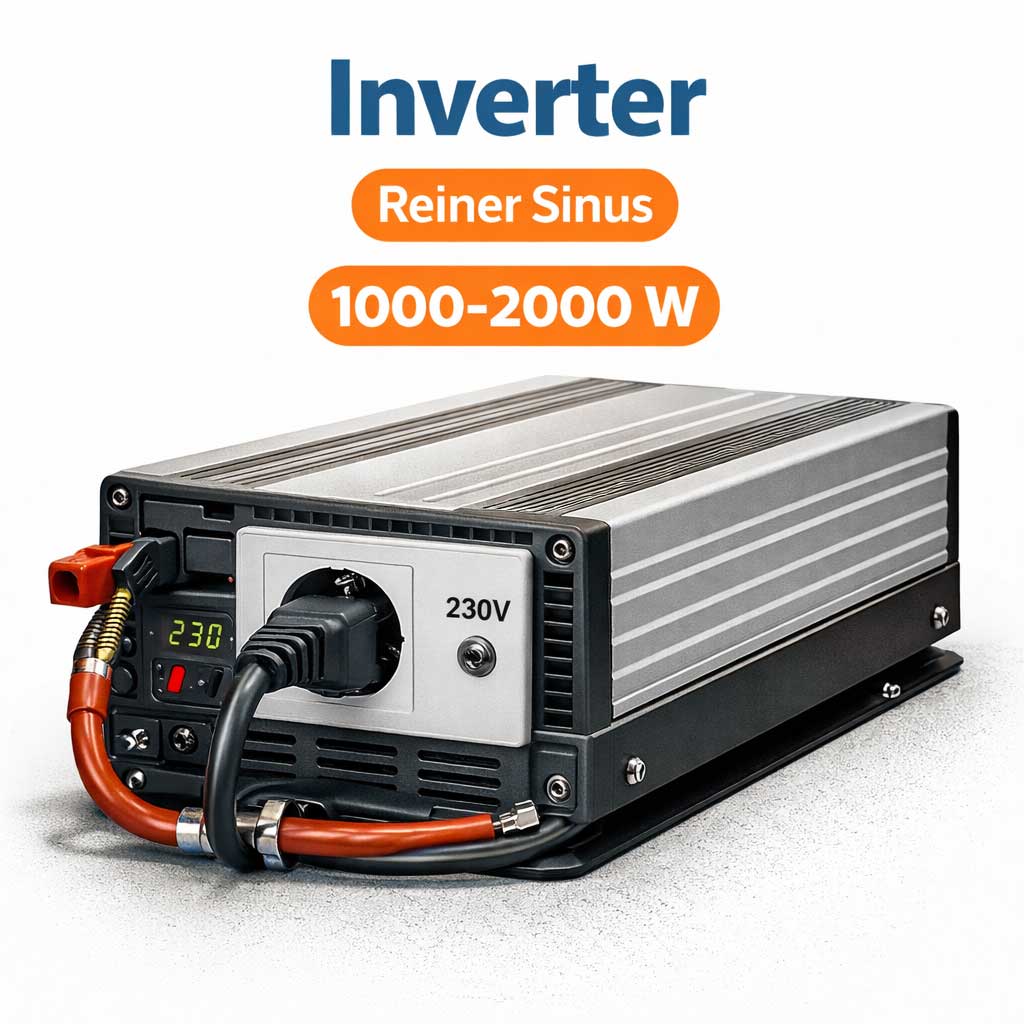 Reiner Sinus Wechselrichter 1000 bis 2000 Watt für Servicefahrzeuge