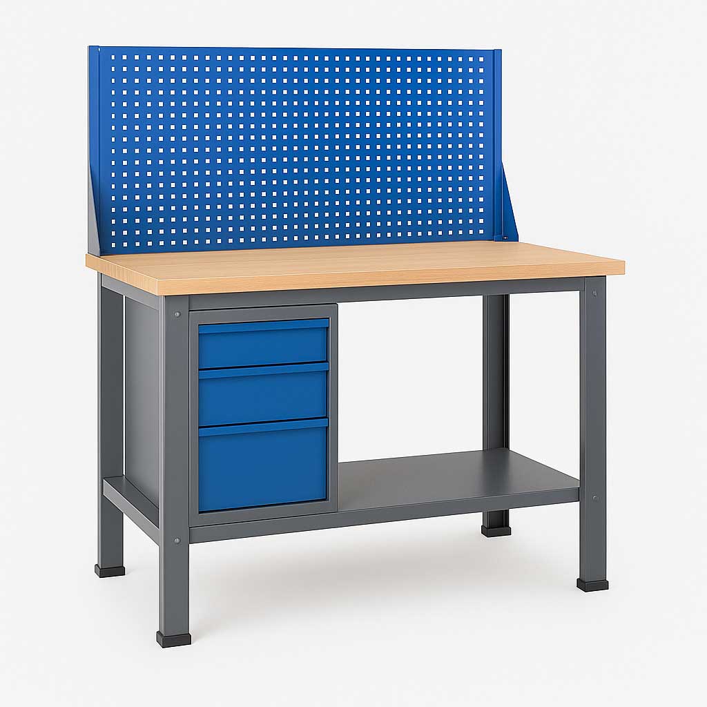 Stabile Werkbank mit Schubladensystem