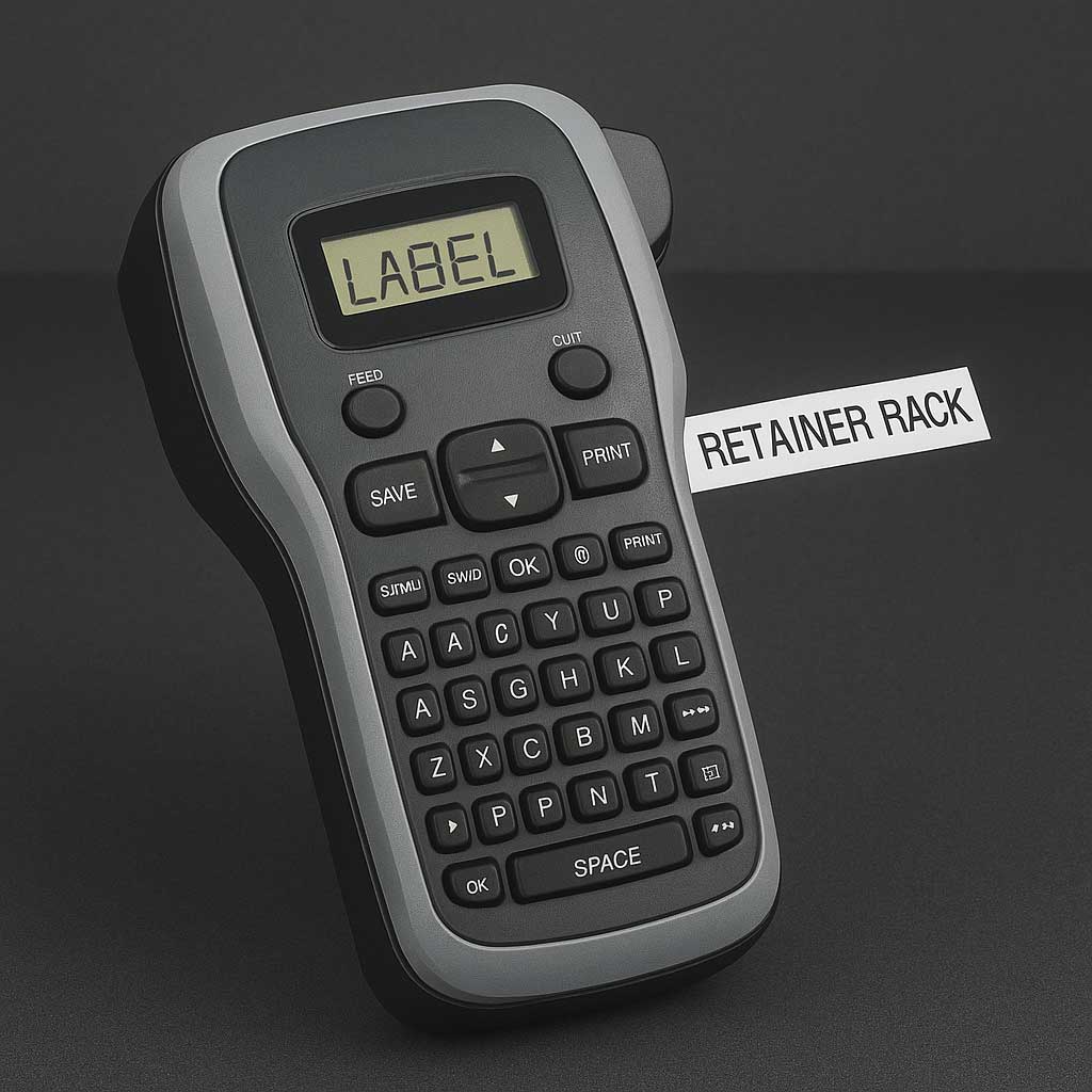 Mobiles Beschriftungsgerät für Regale und Boxen