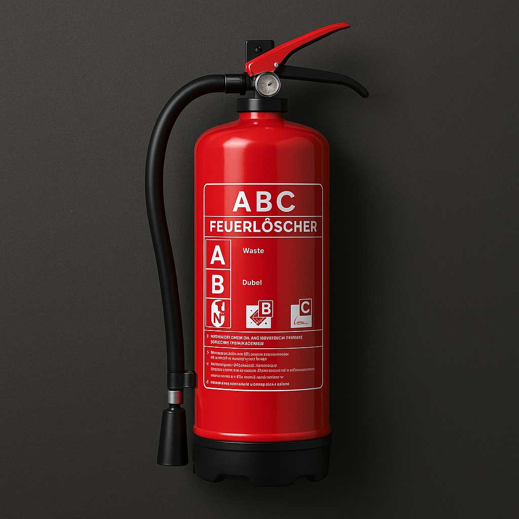 ABC-Feuerlöscher mit Wandhalterung für die Werkstatt