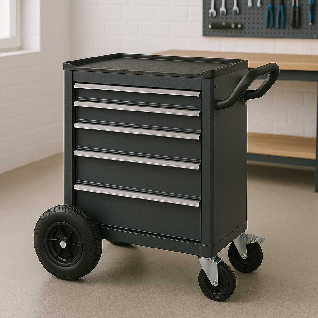 Mobiler Werkstattwagen mit großen Rollen