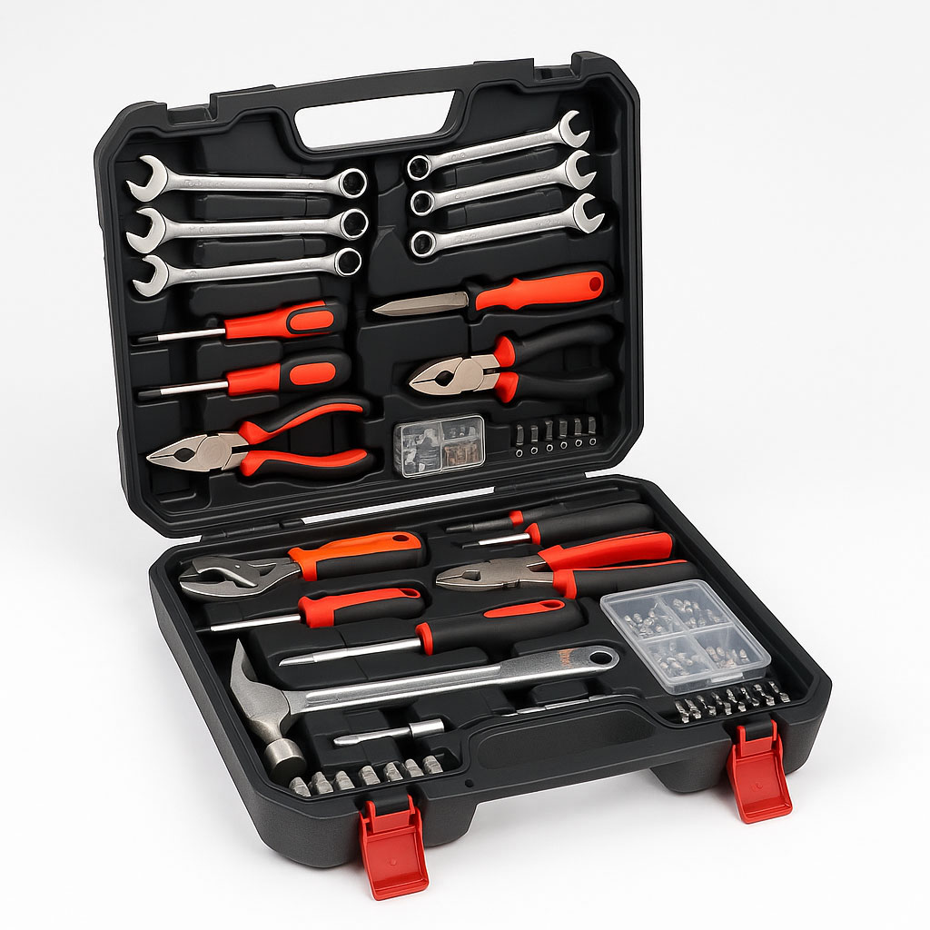 Bestückter Werkzeugkoffer für Handwerker