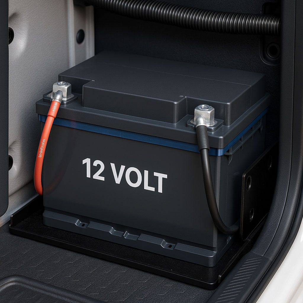 Zusätzliche Bordbatterie im Transporter