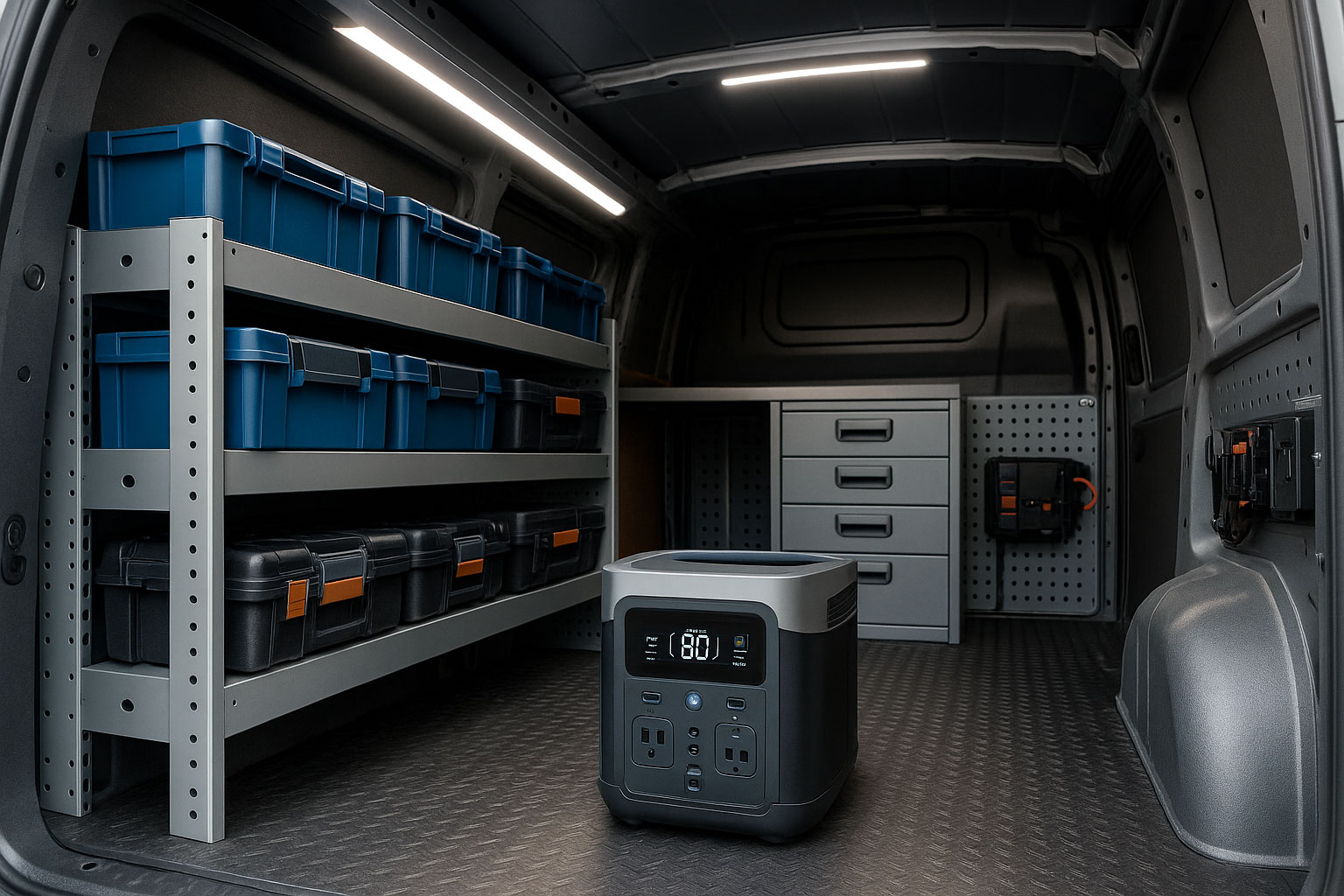 Mobile Stromversorgung im Transporter – Powerstation & Beleuchtung